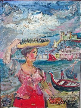 une fille 1954 texture peintures épaisses Peinture à l'huile